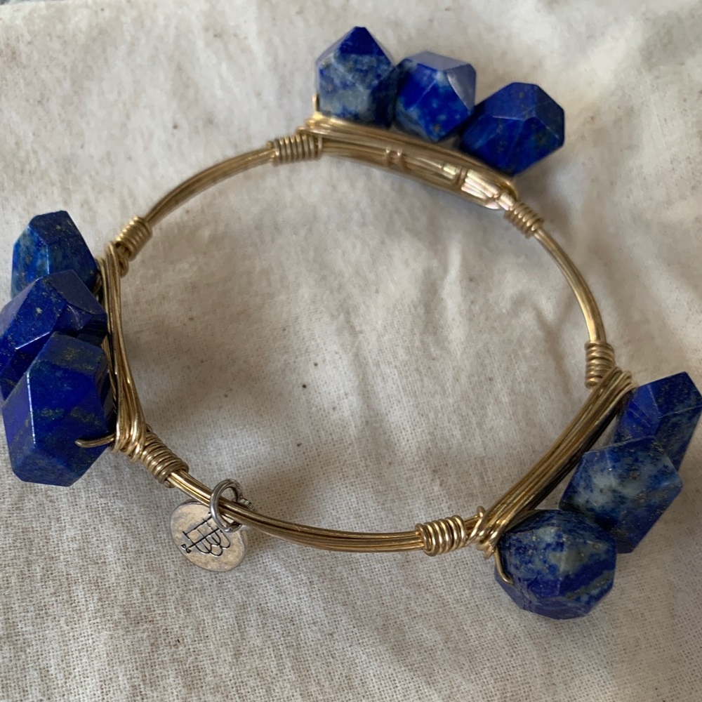 BOURBON & BOWETIE BLUE MARBLE / GOLD BRACELET